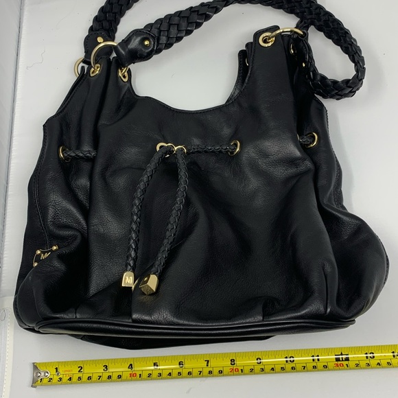 Michael Kors Black Leather Bucket Bag with Drawstring - Picture 13 of 13